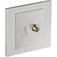 فيش منفذ كمبيوتر مع دش لون فضي