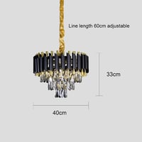 ثريا اسود مع ذهبي E14 قطر 40 سم