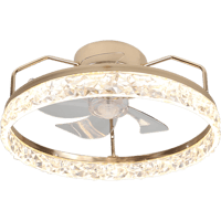 نجف مروحة ذهبي لون الانارة 3 اضاءات 36 واط مقاس 50...