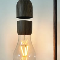 اباجورة مغناطيس بدون أسلاك خشبي غامق