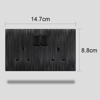 فيش ثلاثي مزدوج مع مفتاح مستطيل لون اسود بيانو بلا...