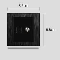 فيش منفذ كمبيوتر مع دش لون اسود حجري