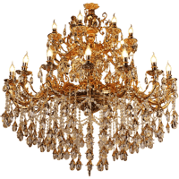 ثريا دائري دورين ذهبي مع كوفي شمعدان