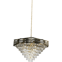 نجف شيمر مع لق كريستال ذهبي E14 100 سم