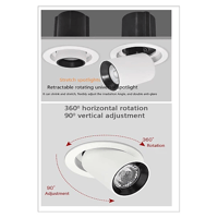 سبوت لايت جرم ابيض مع داخلي اسود لون الانارة أصفر...