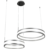 نجف مودرن حلقتين رمادي مع 3 اضاءات 85 واط