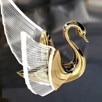 إضاءة معلقة مودرن لون ذهبي بتصميم بطة يجمع بين الأ...