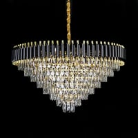 نجف مودرن اسود مع ذهبي E14 100 سم