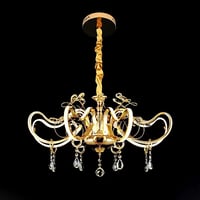 نجف برايت لايت ثماني بلون ذهبي وإنارة صفراء