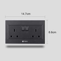 فيش ثلاثي مزدوج مع مفتاح مستطيل لون جرافيت