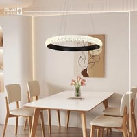 نجف مودرن اسود لون الانارة اصفر 48 واط قطر 600 ملم