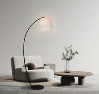 أباجورة أرضية طويلة سوداء بتصميم كلاسيكي