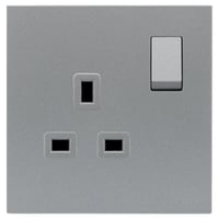 فيش ماسه الفنار مع مفتاح 7×7 - 13 أمبير رمادي