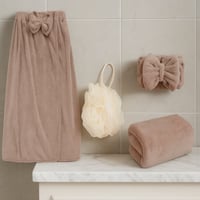 طقم مناشف حمام نسائية من الألياف الدقيقة الماصة من...