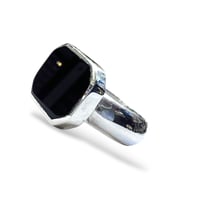 خاتم عقيق الأونكس بصياغة ملكي حجازية سداسي