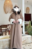 فروة نسائية شتوية جوخ فاخر مع فرو ناعم