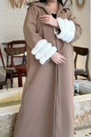 فروة نسائية شتوية جوخ فاخر مع فرو ناعم