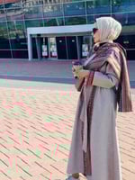 عباية شتوية اسود مع سدو