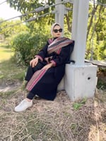 عباية شتوية اسود مع سدو