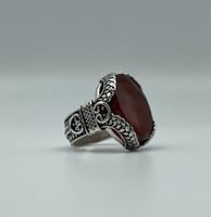 خاتم فضه رجالي بالعقيق اليماني