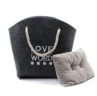 سلة وبيت للقطط مع مخدة,l