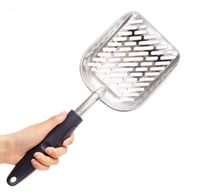 مجرفة رمل لقطط ستيل كبيره