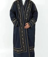 فروة رجالية لون كحلي بتطريز ذهبي