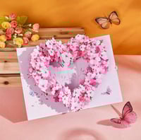 بطاقة اهداء 3D - ورد على شكل قلب