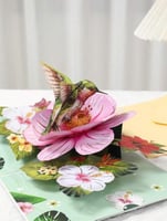 بطاقة اهداء 3D - وردة وعصفور