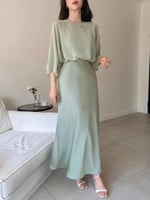 فستان كاجوال من قماش شبكي