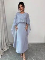 فستان نسائي طويل الجاكارد