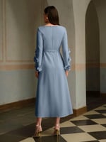 فستان طويل جاكار ثلاثي الأبعاد