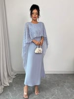 فستان نسائي طويل الجاكارد