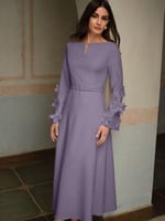 فستان طويل جاكار ثلاثي الأبعاد