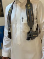 محزم مسدس ربع بشعار سيفين ونخلة لمسدسات الزينة