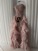 فستان سهره وردي فصوص