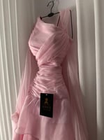 فستان وردي تل كلوش