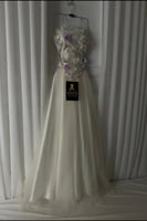 فستان سهره ابيض ورد بارز