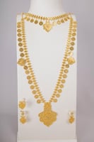 طقم سيتمي مع الخناقي ذهب تصميم بحريني عيار 21 الوز...