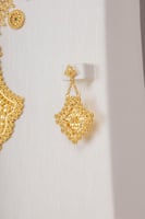 طقم سيتمي مع الخناقي ذهب تصميم بحريني عيار 21 الوز...