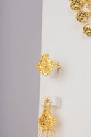 طقم سيتمي مع الخناقي ذهب تصميم بحريني عيار 21 الوز...