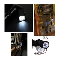 عصا قابلة للطي مع ضوء LED وارتفاع قابل للتعديل - ع...