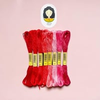 مجموعة خيوط تطريز (درجات الأحمر)