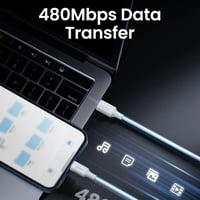 يوجرين -سلك شاحن من USB-C إلى آيفون بطول 2 م - أبي...
