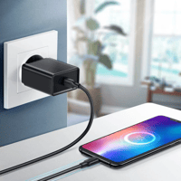 يوجرين -سلك شاحن USB-C إلى USB-C بطول 1 م - أسود