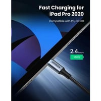 يوجرين -سلك شاحن سريع من USB-C إلى USB-C مظفر بطول...