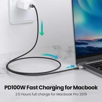يوجرين -سلك شاحن USB-C إلى USB-C مضفر بطول 1 م - أ...