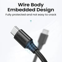 يوجرين-سلك شاحن من USB-C إلى USB-C بطول 2 م - أسود