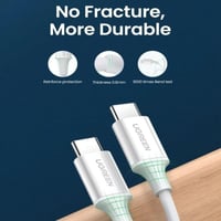 يوجرين -سلك شاحن من USB-C إلى USB-C بطول 2 م - أبي...