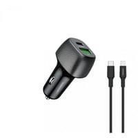 جيبل - شاحن سيارة بقوة 38 واط مع سلك شاحن لايتينج